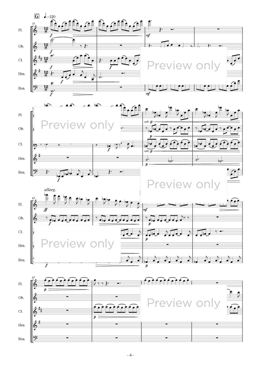 Hill of Mécénat - Woodwind Quintet Woodwind Quintet scores gallery preview page 5