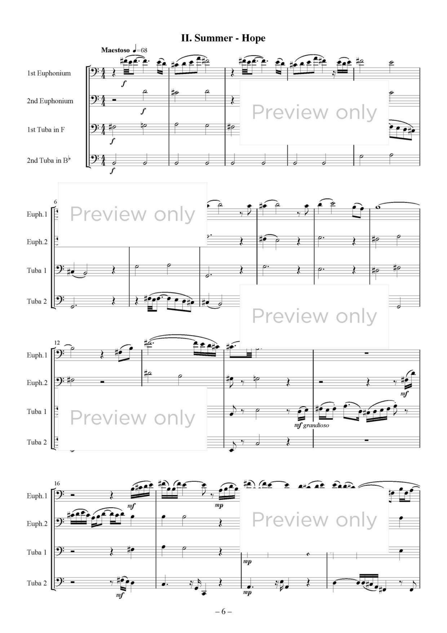 Four Seasons - Euphonium & Tuba Quartet Tuba Quartet scores gallery preview page 7