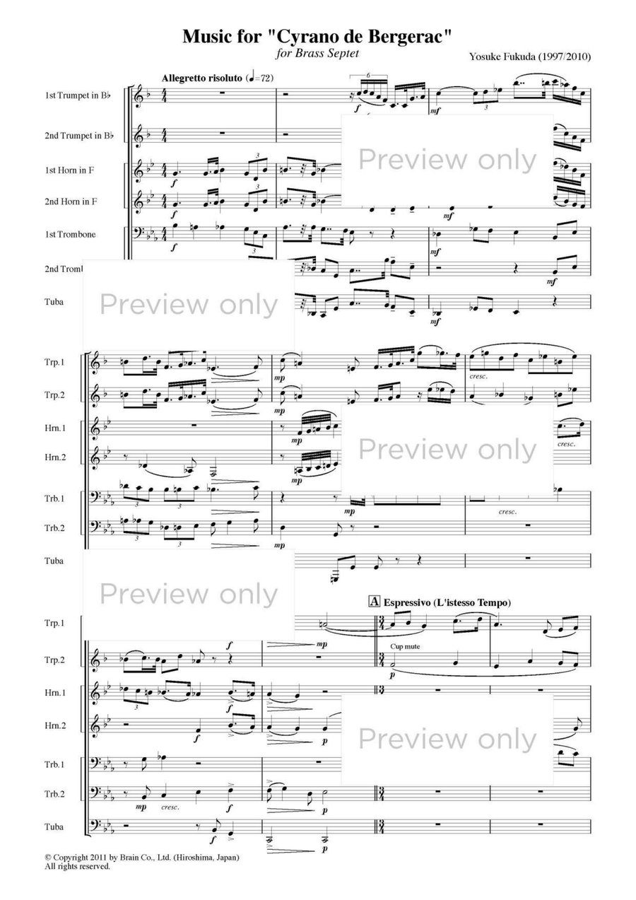 Music for Cyrano de Bergerac - Brass Septet Chamber Music scores gallery preview page 2