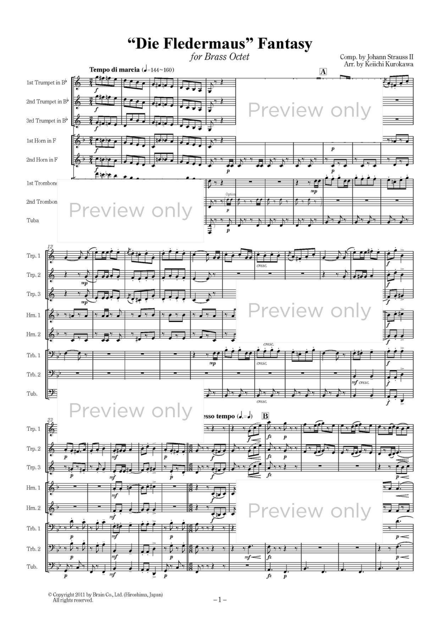 Die Fledermaus Fantasy - Brass Octet Horn scores gallery preview page 2