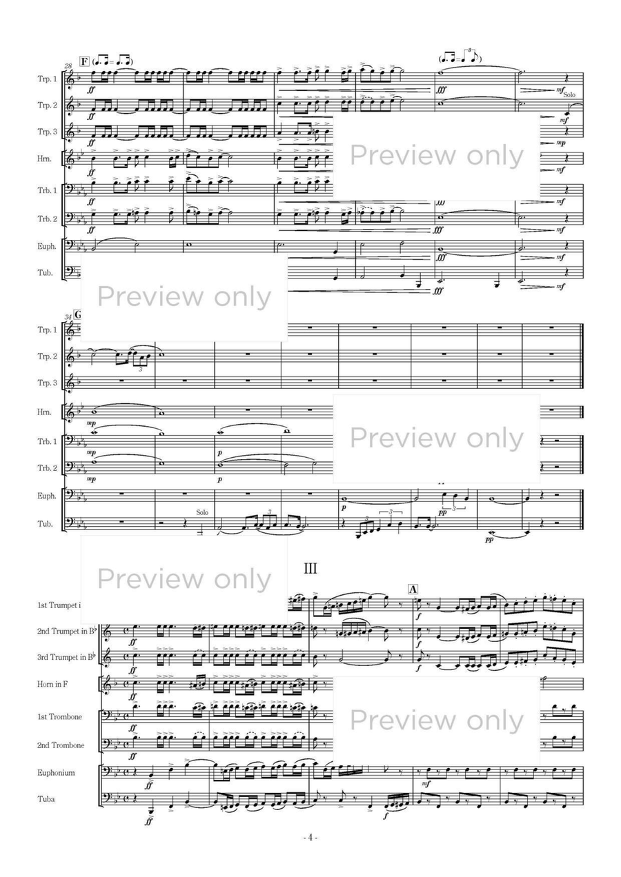 Three Scenes - Brass Octet Euphonium scores gallery preview page 5
