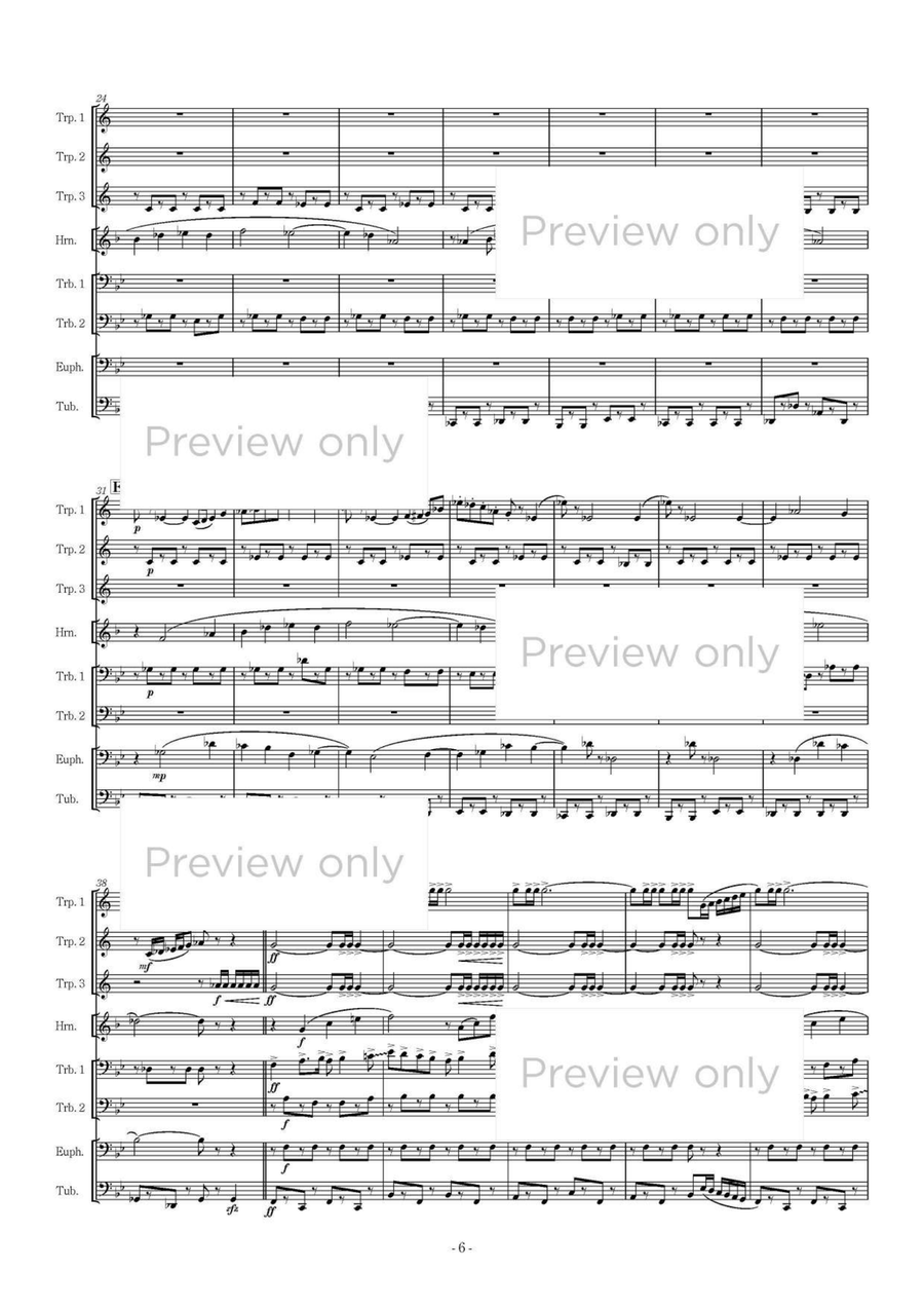 Three Scenes - Brass Octet Euphonium scores gallery preview page 7