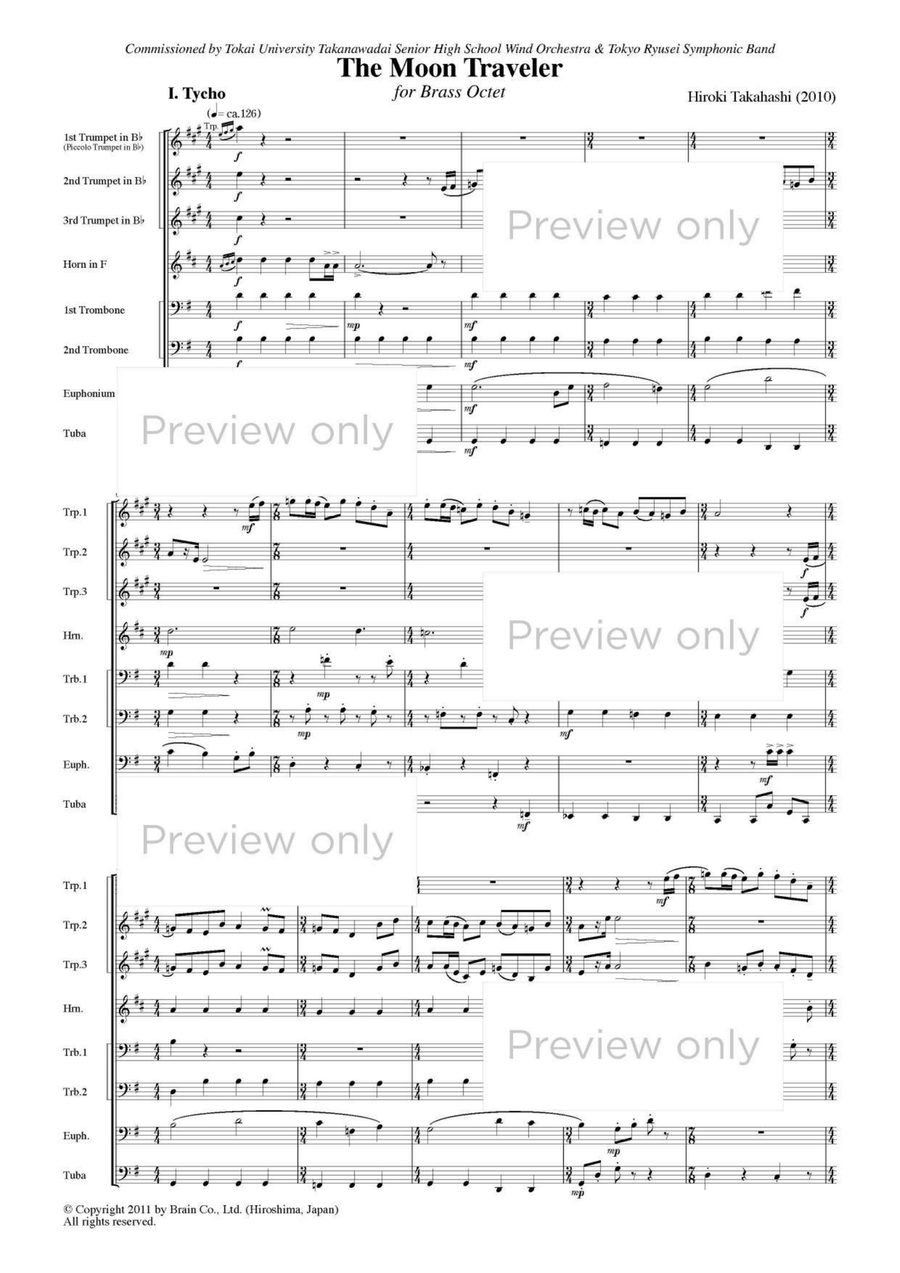 The Moon Traveler - Brass Octet Euphonium scores gallery preview page 2