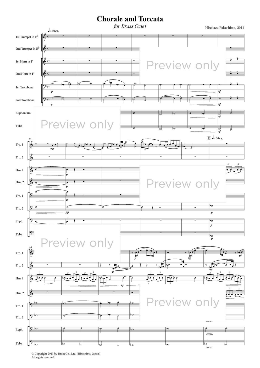 Chorale and Toccata - Brass Octet Euphonium scores gallery preview page 2