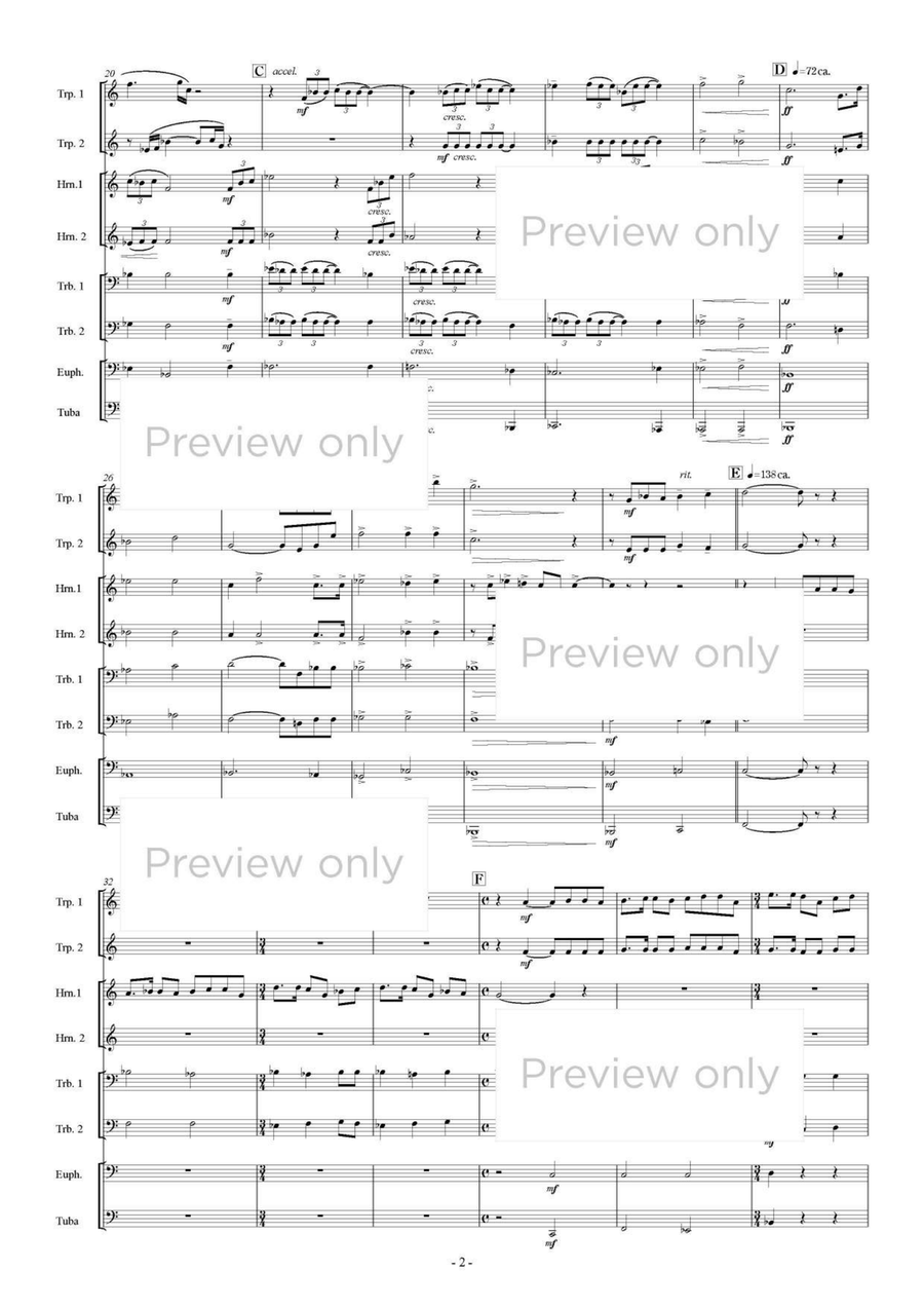 Chorale and Toccata - Brass Octet Euphonium scores gallery preview page 3