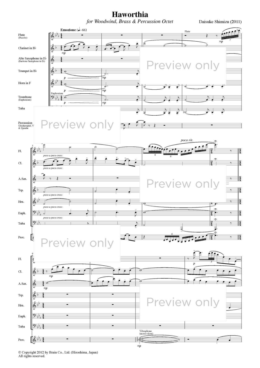 Haworthia - Wind & Percussion Octet Chamber Music scores gallery preview page 2