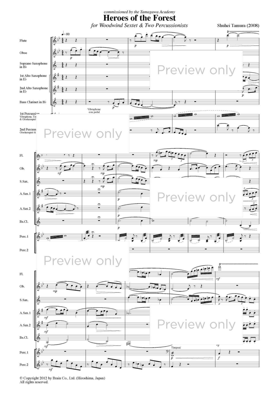 Heroes of the Forest - Woodwind & Percussion Octet Chamber Music scores gallery preview page 2