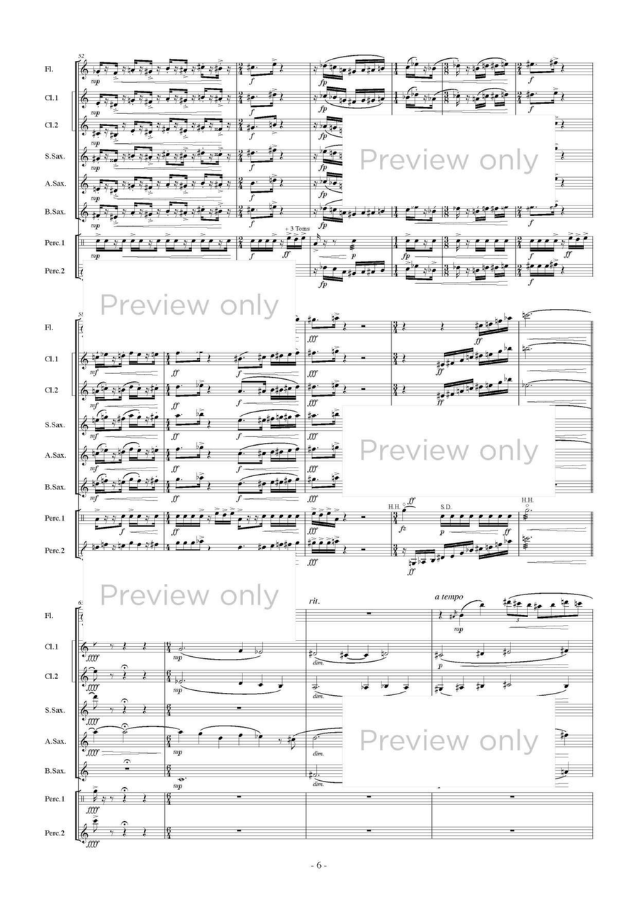 City Girl Sentimentalism - Woodwind & Percussion Octet Chamber Music scores gallery preview page 7