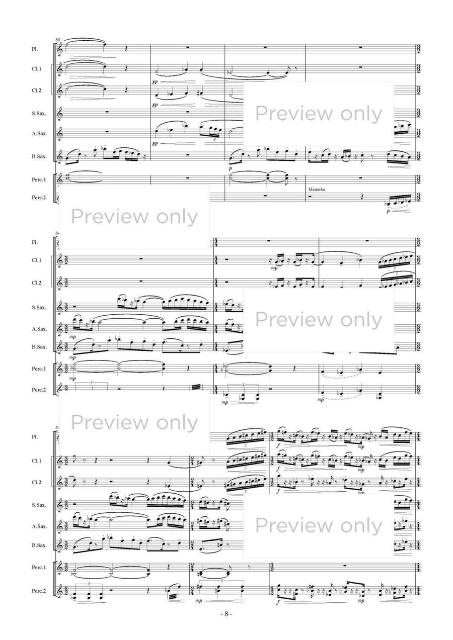 City Girl Sentimentalism - Woodwind & Percussion Octet Chamber Music scores gallery preview page 9
