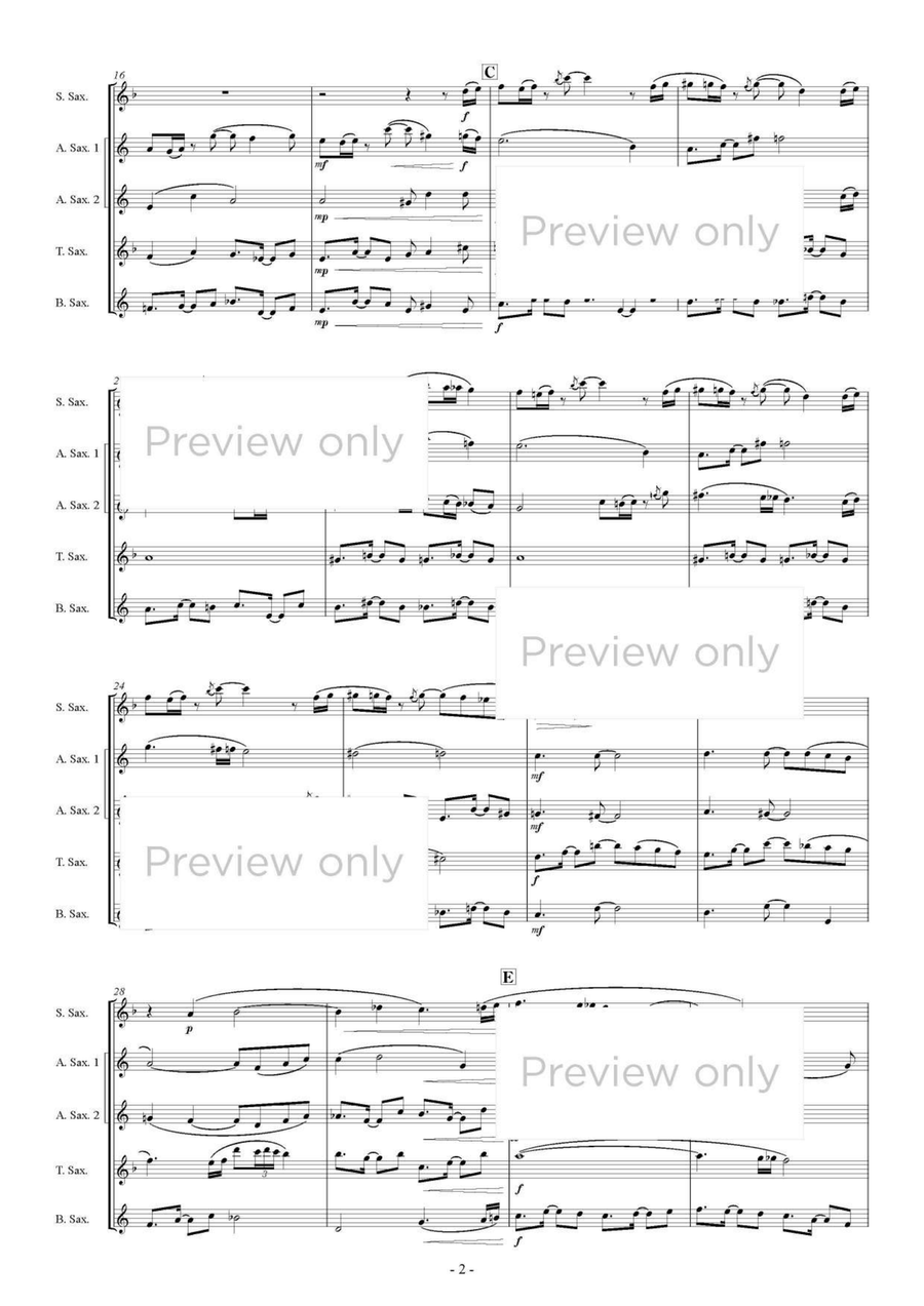 Blue Dusk - Saxophone Quintet Saxophone Quintet scores gallery preview page 3