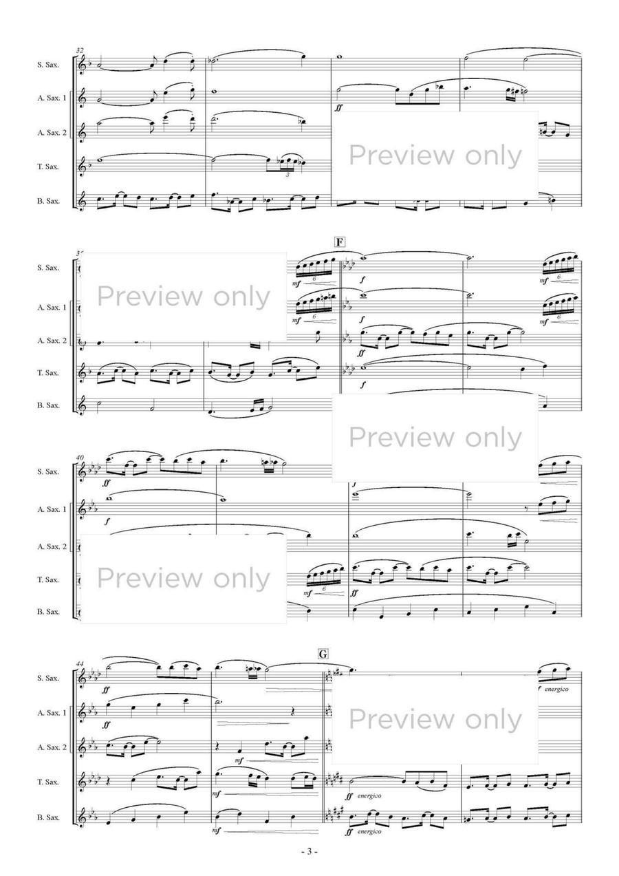 Blue Dusk - Saxophone Quintet Saxophone Quintet scores gallery preview page 4