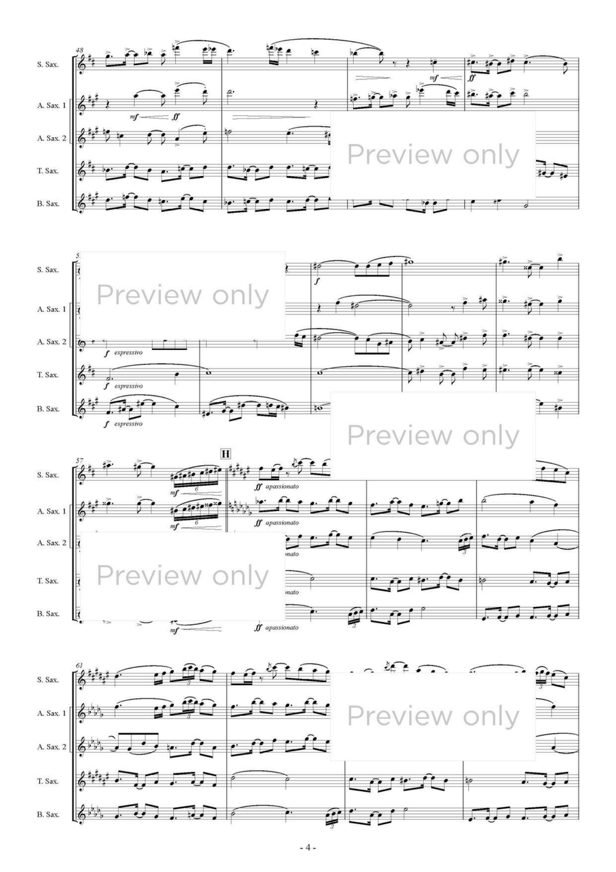 Blue Dusk - Saxophone Quintet Saxophone Quintet scores gallery preview page 5