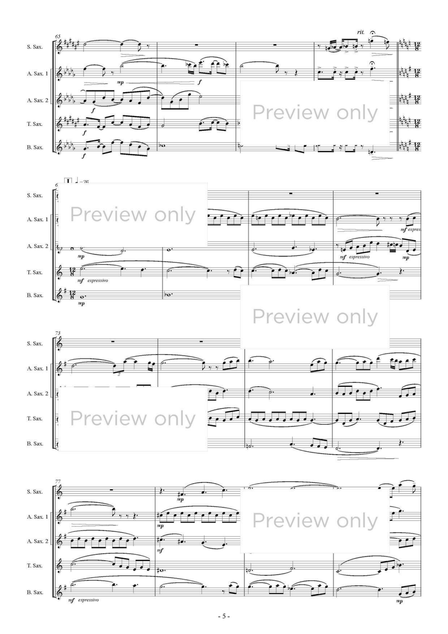 Blue Dusk - Saxophone Quintet Saxophone Quintet scores gallery preview page 6