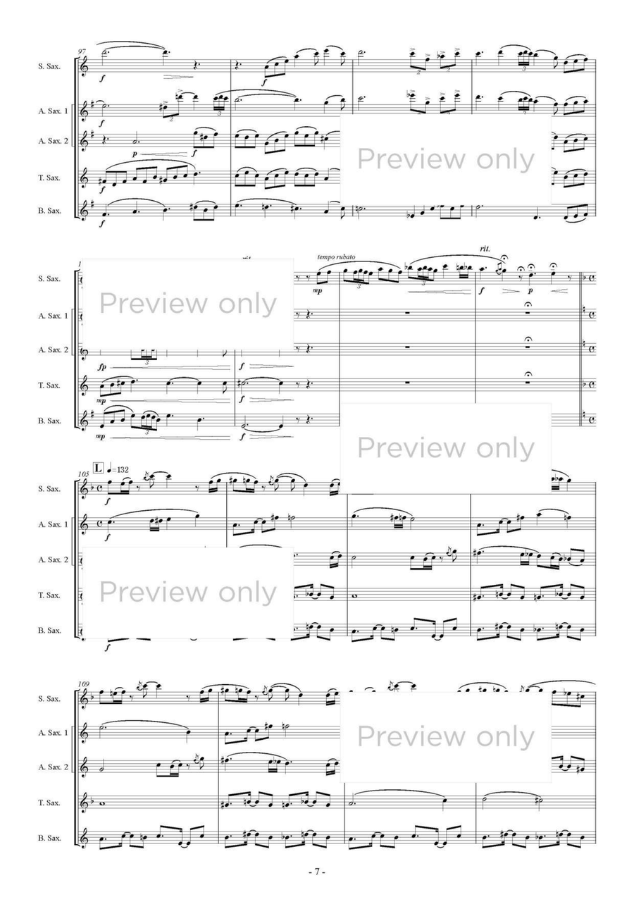 Blue Dusk - Saxophone Quintet Saxophone Quintet scores gallery preview page 8