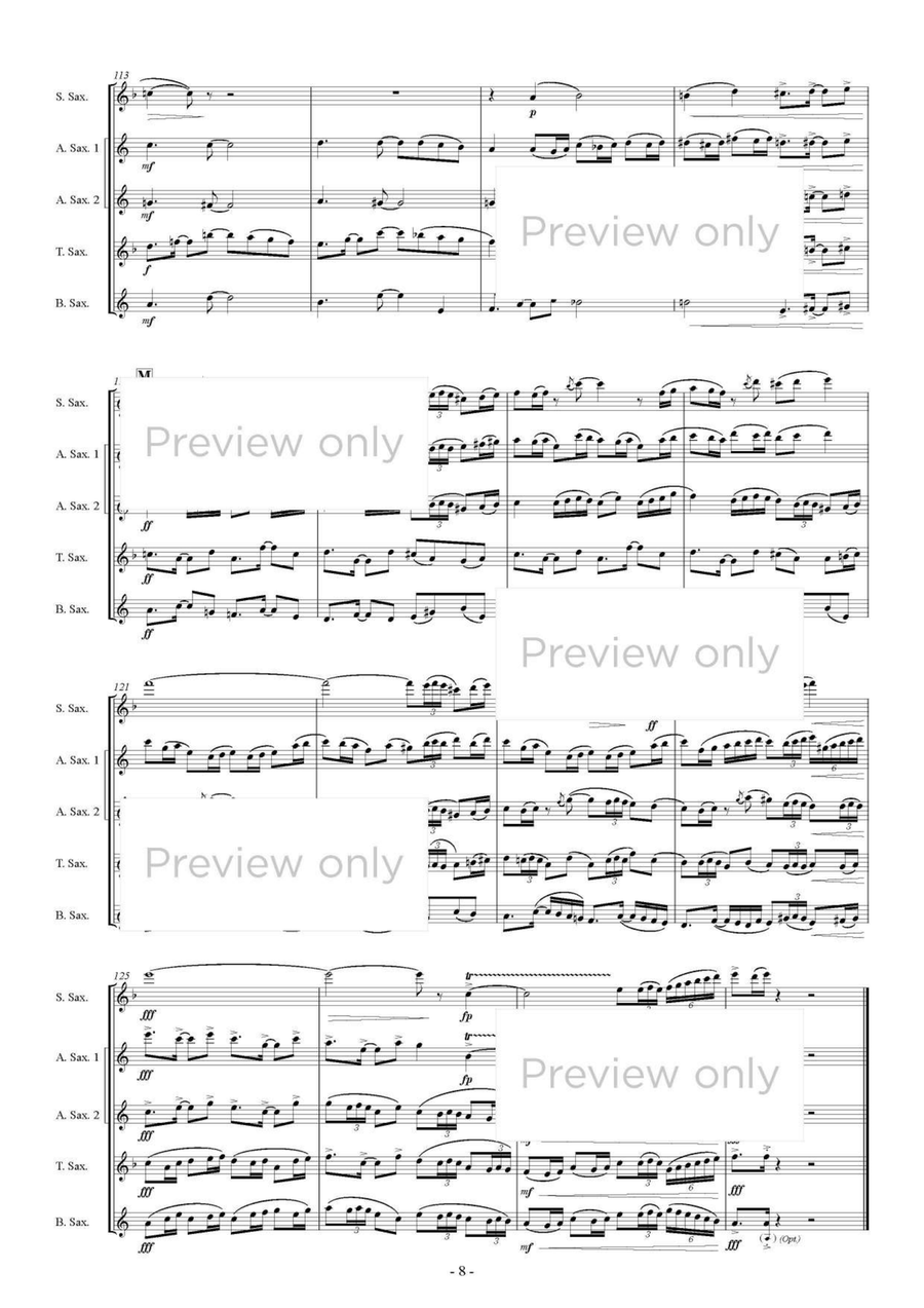 Blue Dusk - Saxophone Quintet Saxophone Quintet scores gallery preview page 9