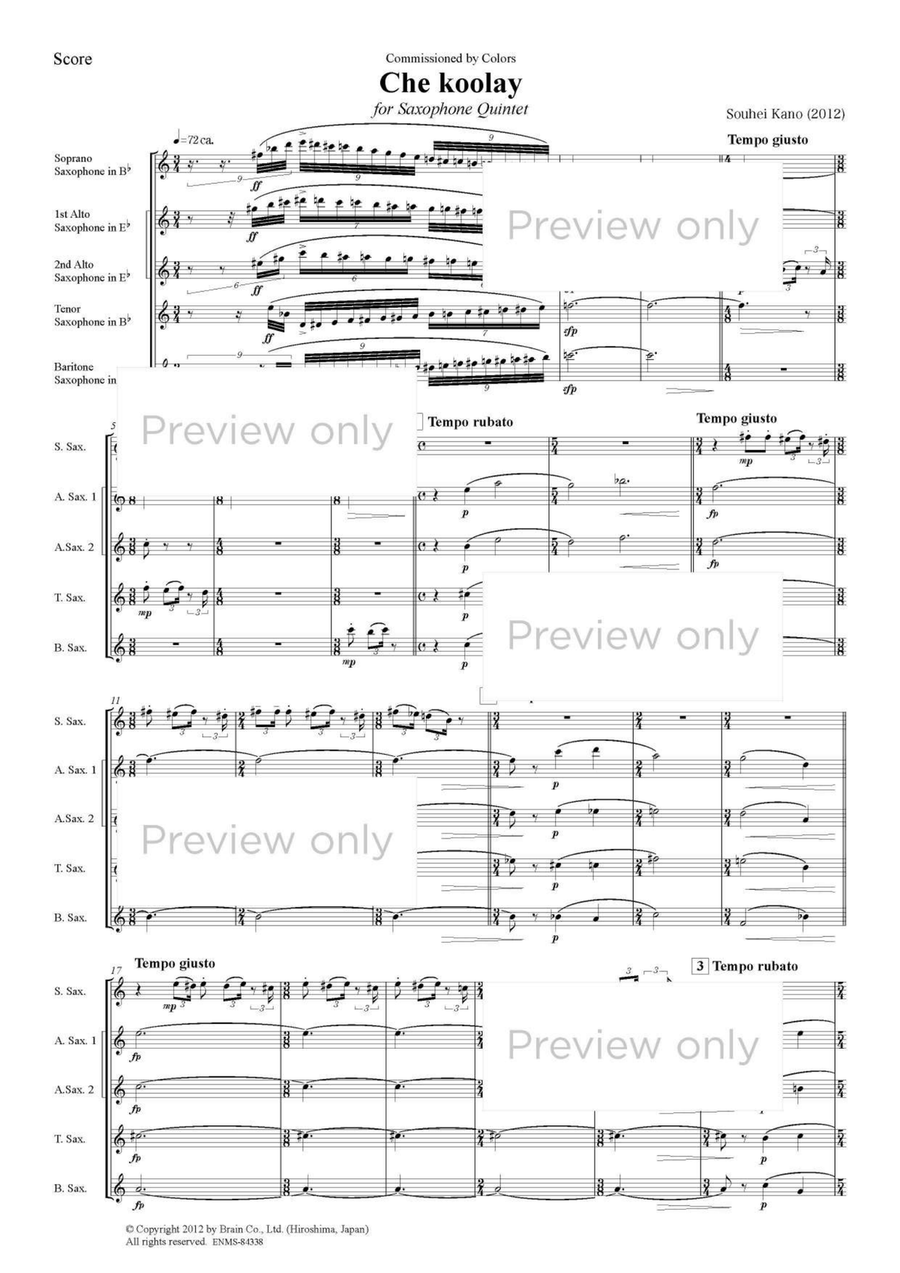 Che Koolay - Saxophone Quintet Saxophone Quintet scores gallery preview page 2