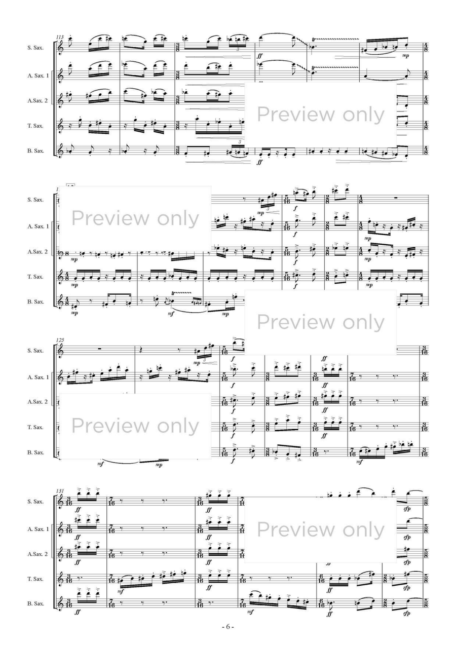 Che Koolay - Saxophone Quintet Saxophone Quintet scores gallery preview page 7