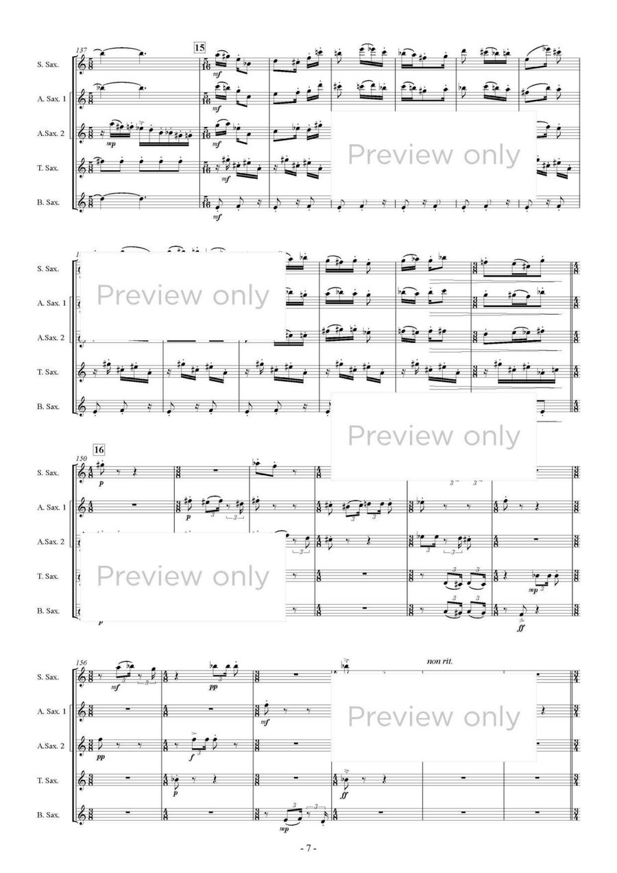 Che Koolay - Saxophone Quintet Saxophone Quintet scores gallery preview page 8