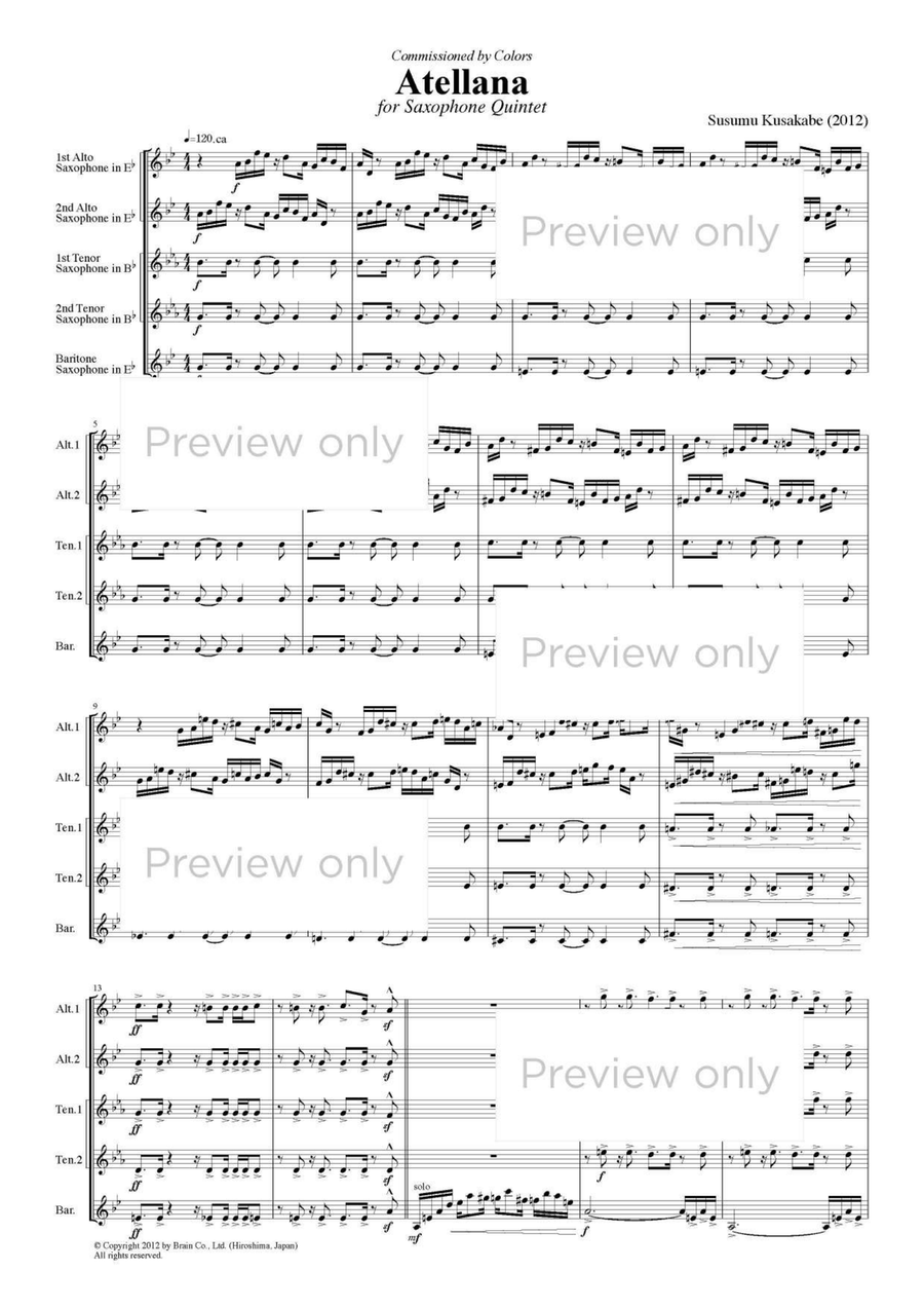 Atellana - Saxophone Quintet Saxophone Quintet scores gallery preview page 2
