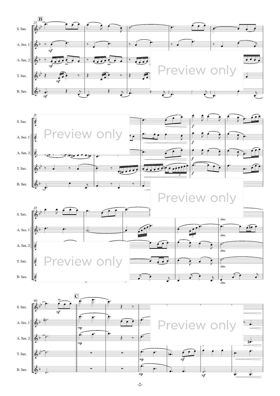 Sakura Song - Five - Saxophone Quintet Saxophone Quintet scores gallery preview page 3