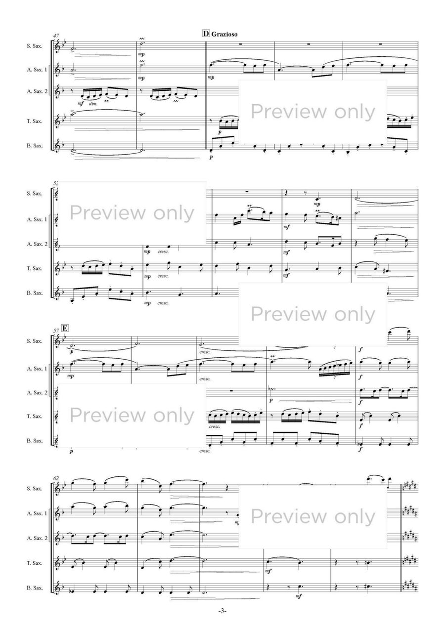 Sakura Song - Five - Saxophone Quintet Saxophone Quintet scores gallery preview page 4