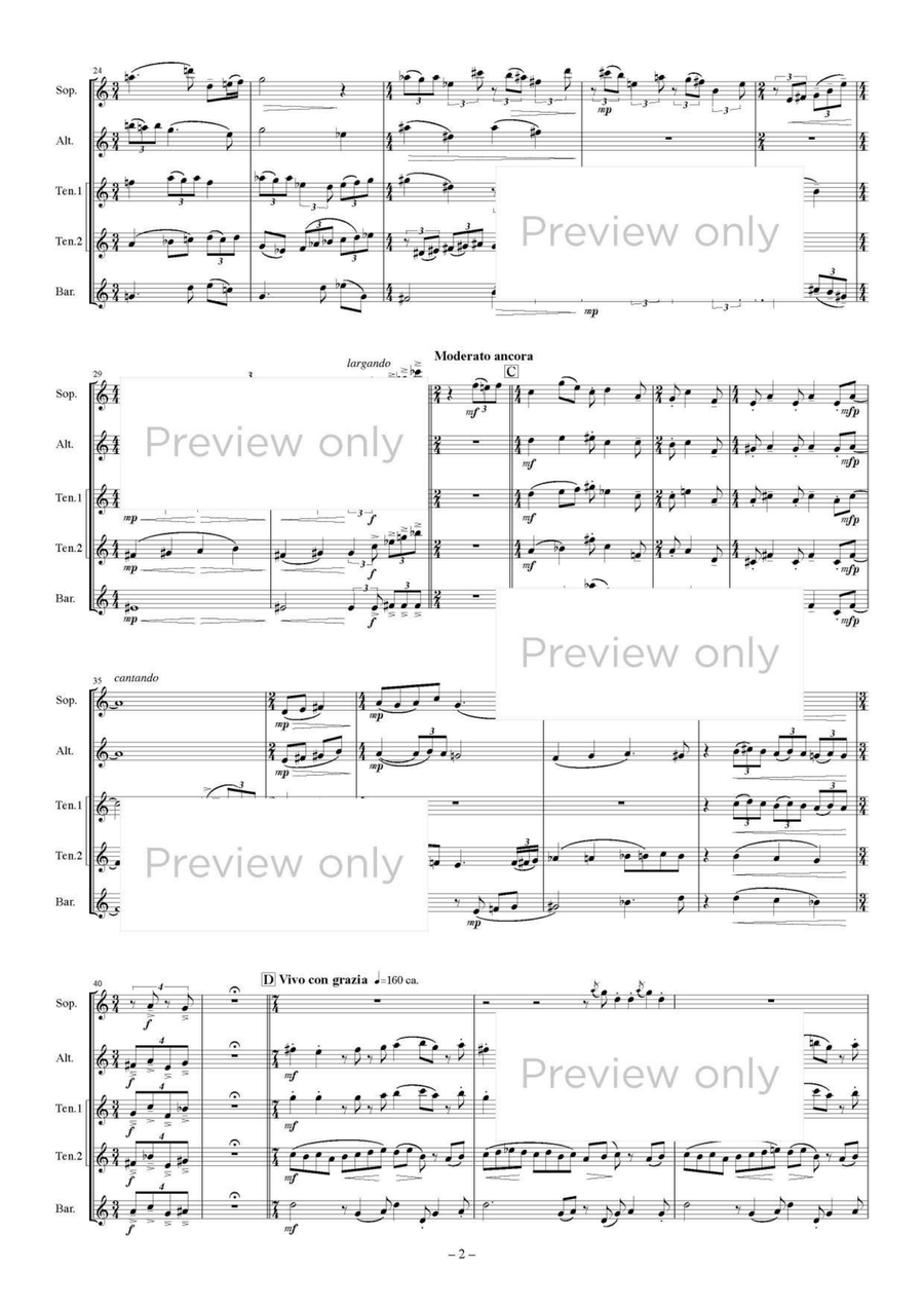 Hirondelle - Saxophone Quintet Saxophone Quintet scores gallery preview page 3