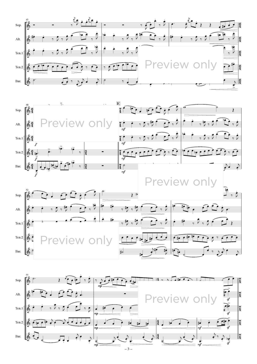Hirondelle - Saxophone Quintet Saxophone Quintet scores gallery preview page 4