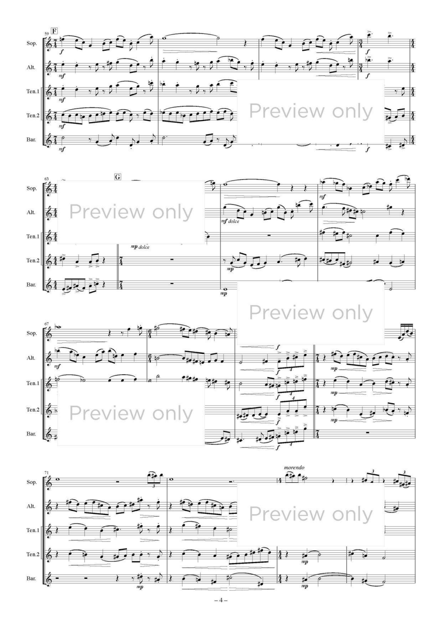 Hirondelle - Saxophone Quintet Saxophone Quintet scores gallery preview page 5