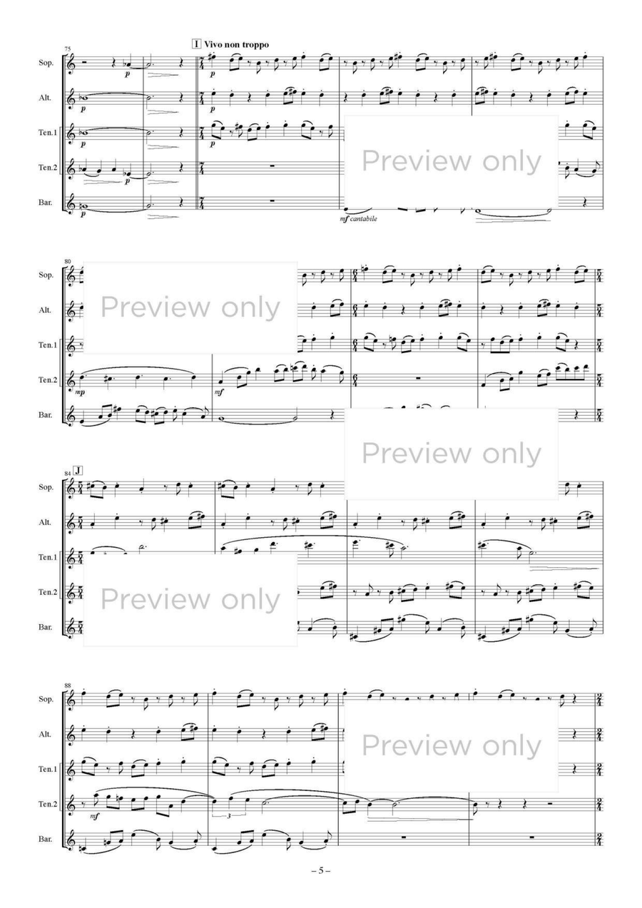 Hirondelle - Saxophone Quintet Saxophone Quintet scores gallery preview page 6