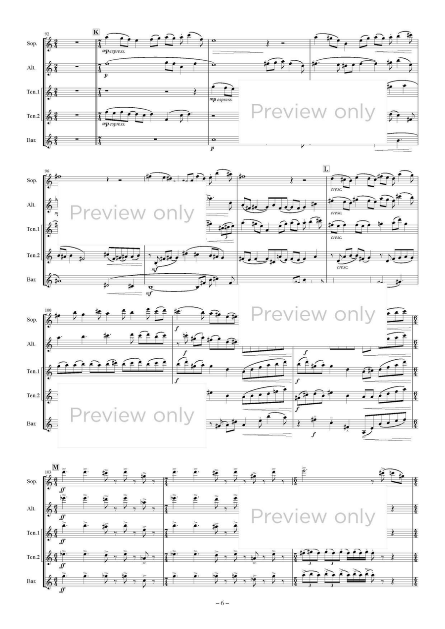 Hirondelle - Saxophone Quintet Saxophone Quintet scores gallery preview page 7