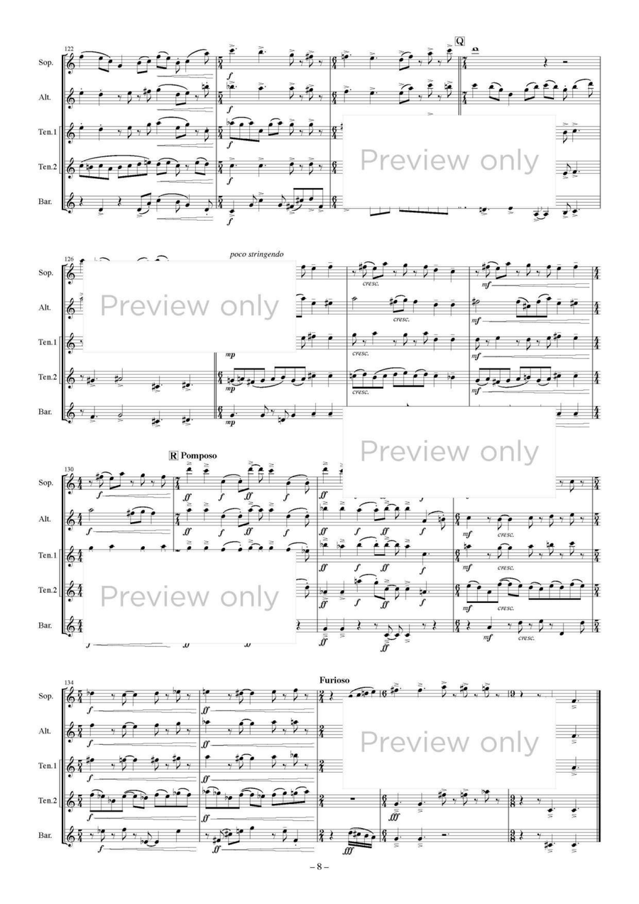 Hirondelle - Saxophone Quintet Saxophone Quintet scores gallery preview page 9