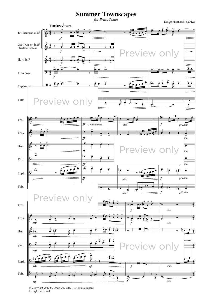 Summer Townscapes - Brass Sextet Chamber Music scores gallery preview page 2