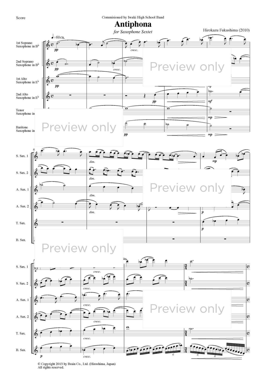Antiphona - Saxophone Sextet Chamber Music scores gallery preview page 2