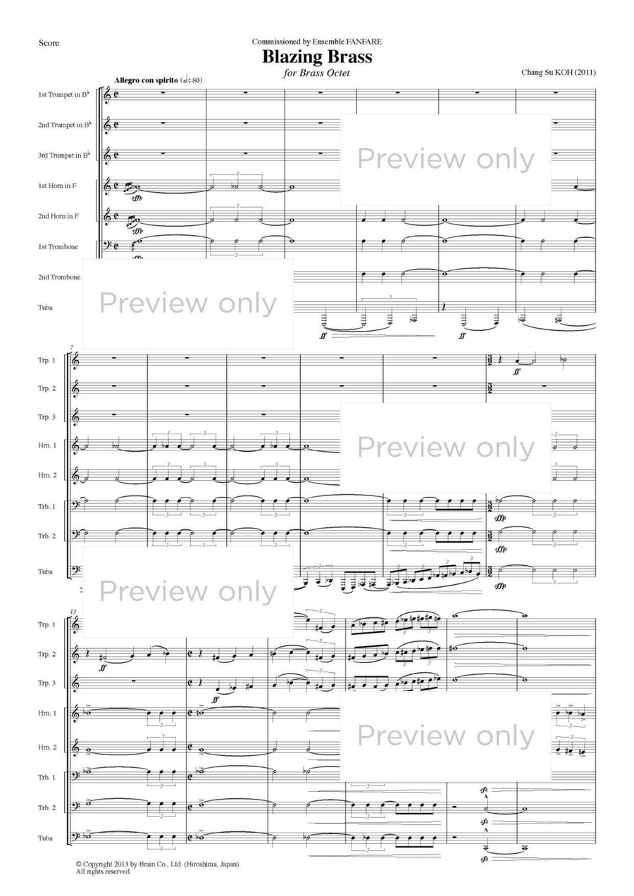 Blazing Brass - Brass Octet Horn scores gallery preview page 2