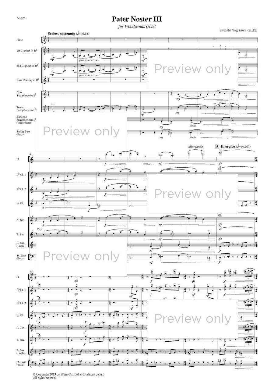 Pater Noster III - Woodwind & String Bass Octet Chamber Music scores gallery preview page 2
