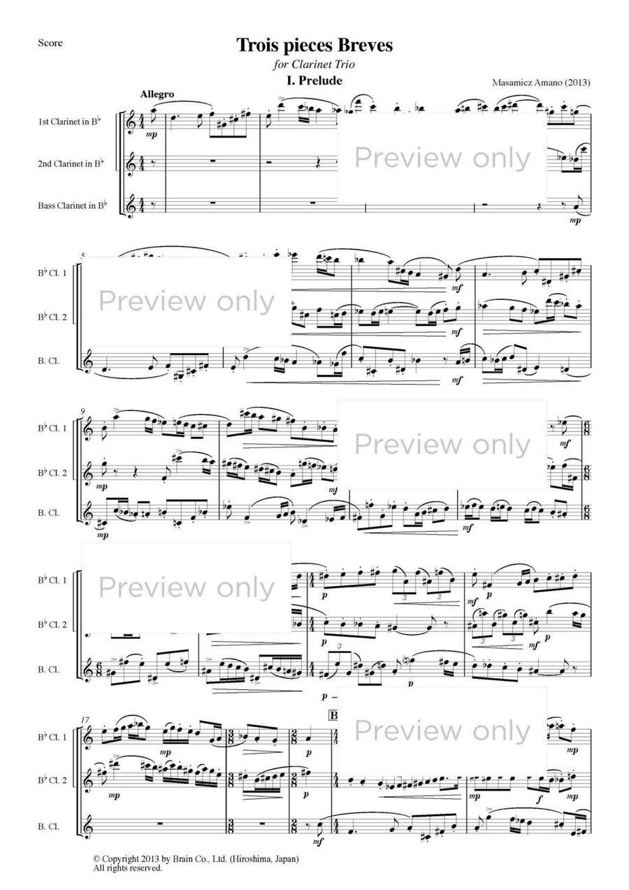Trois Pièces Brèves - Clarinet Trio Clarinet Trio scores gallery preview page 2