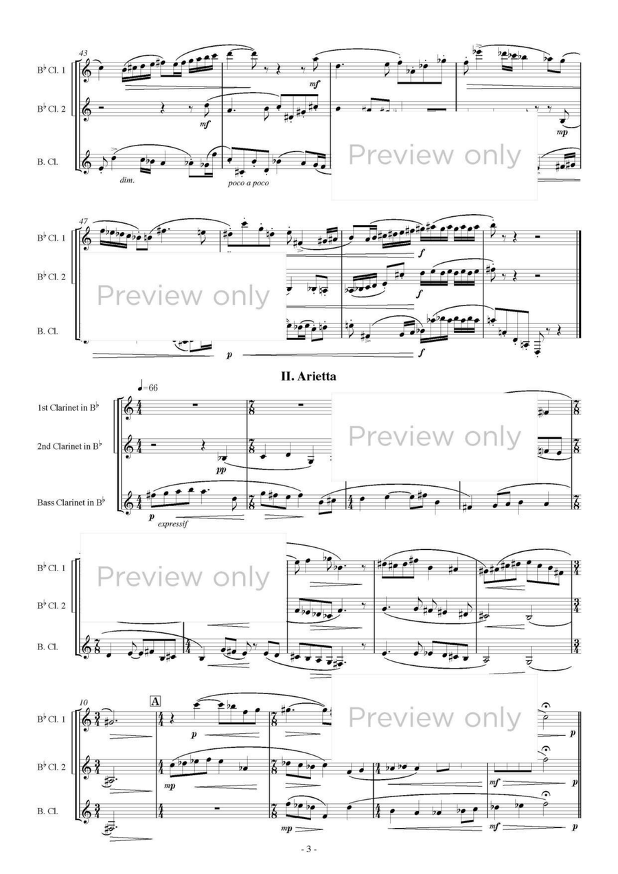 Trois Pièces Brèves - Clarinet Trio Clarinet Trio scores gallery preview page 4