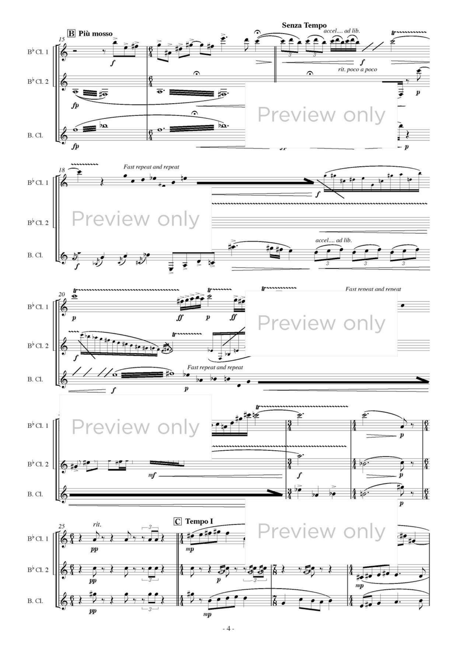 Trois Pièces Brèves - Clarinet Trio Clarinet Trio scores gallery preview page 5