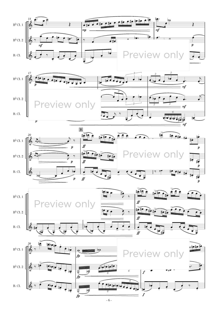 Trois Pièces Brèves - Clarinet Trio Clarinet Trio scores gallery preview page 7