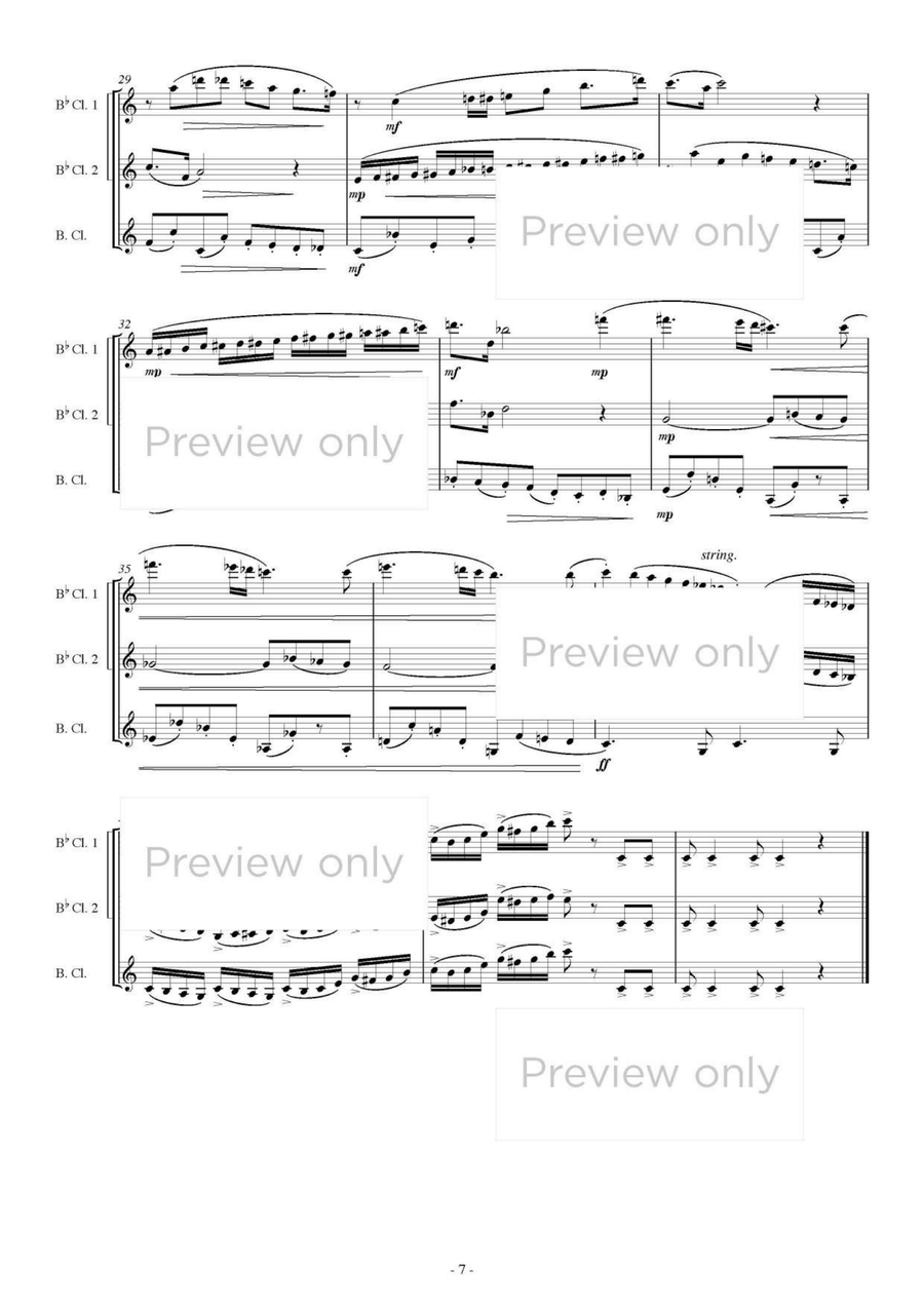 Trois Pièces Brèves - Clarinet Trio Clarinet Trio scores gallery preview page 8