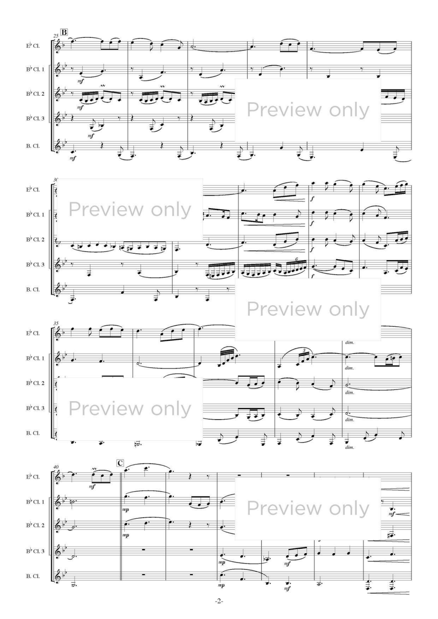Sakura Song - Five - Clarinet Quintet Clarinet Quintet scores gallery preview page 3