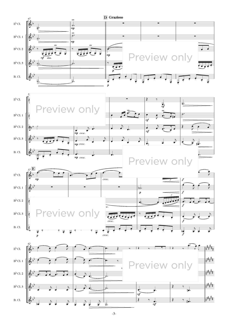 Sakura Song - Five - Clarinet Quintet Clarinet Quintet scores gallery preview page 4