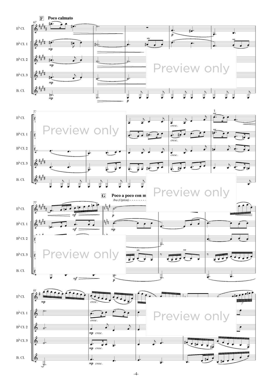 Sakura Song - Five - Clarinet Quintet Clarinet Quintet scores gallery preview page 5