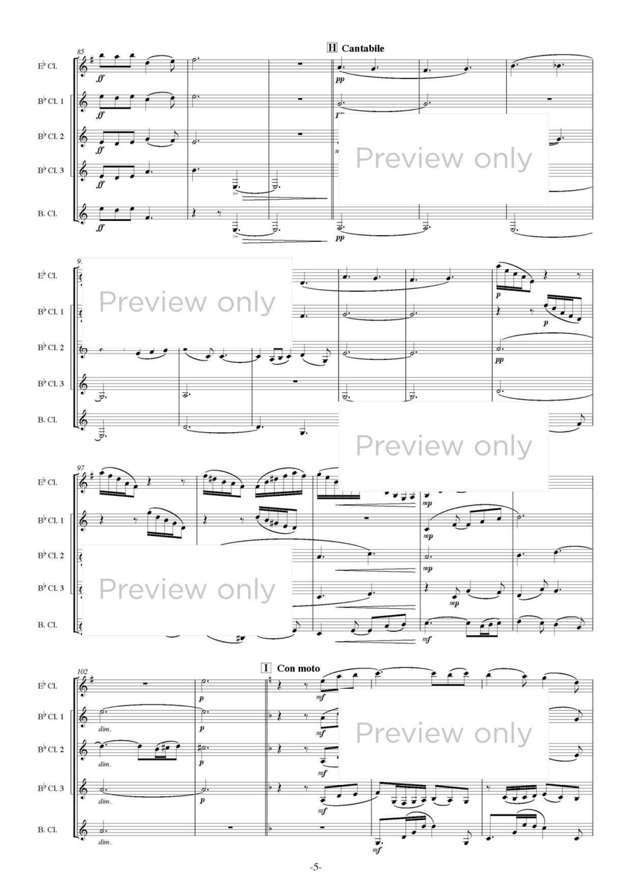 Sakura Song - Five - Clarinet Quintet Clarinet Quintet scores gallery preview page 6