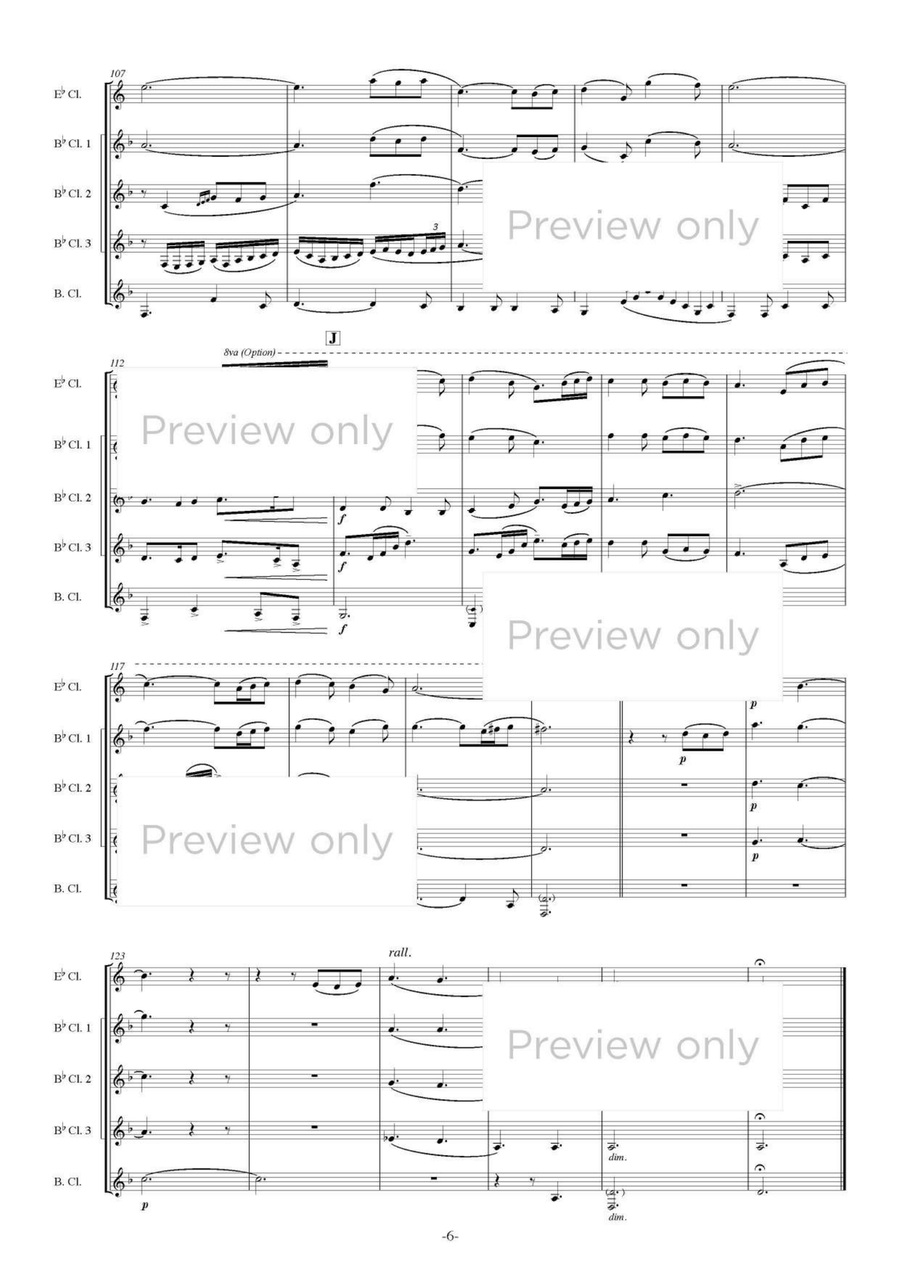 Sakura Song - Five - Clarinet Quintet Clarinet Quintet scores gallery preview page 7