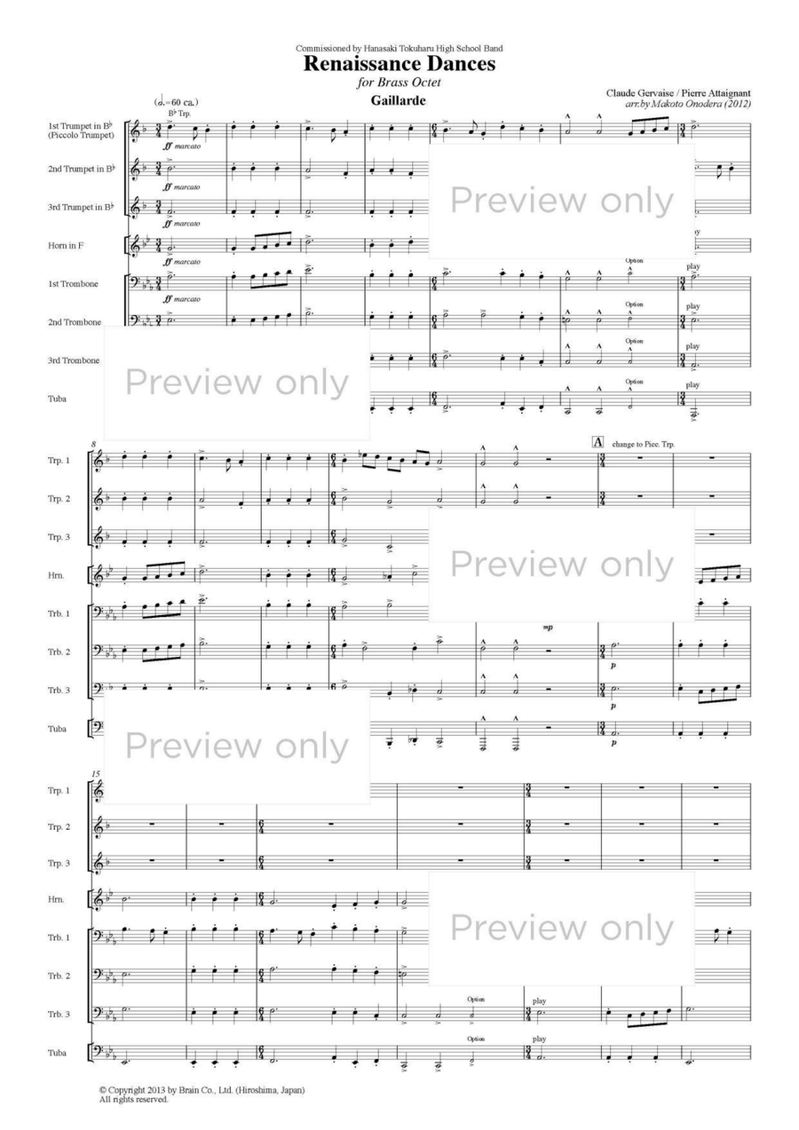 Renaissance Dances - Brass Octet Horn scores gallery preview page 2