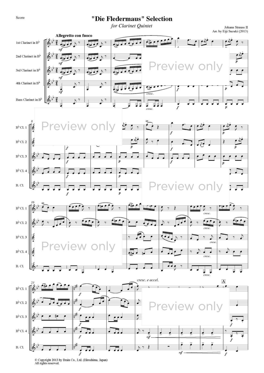 Die Fledermaus Selections - Clarinet Quintet Clarinet Quintet scores gallery preview page 2