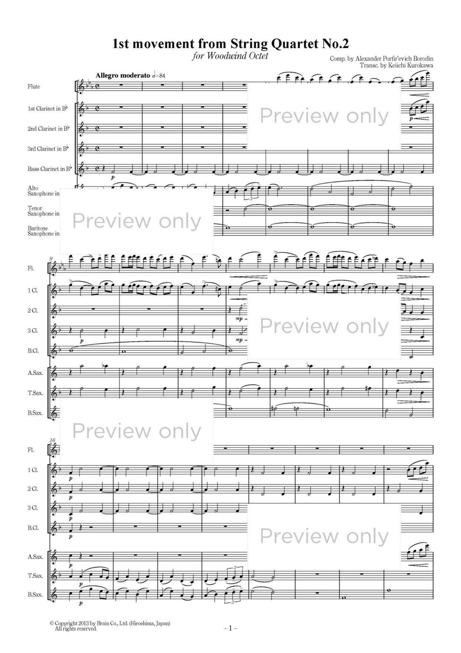 String Quartet No. 2 Mvt. 1 - Woodwind Octet Chamber Music scores gallery preview page 2
