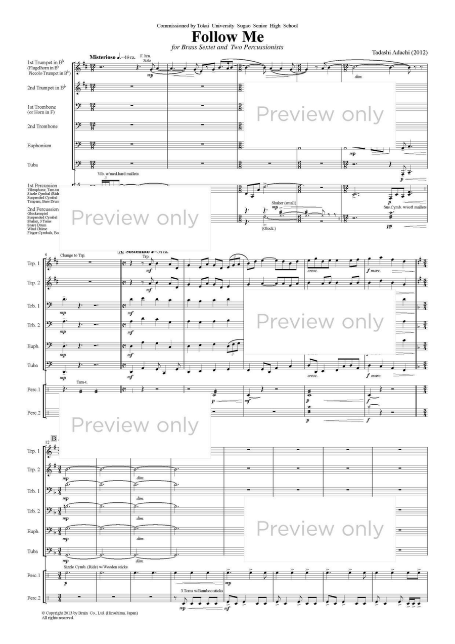 Follow Me - Brass & Percussion Octet Chamber Music scores gallery preview page 2
