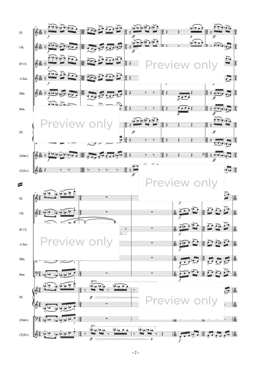 Scenes of Spectrum - Woodwind & Piano Septet Chamber Music scores gallery preview page 3